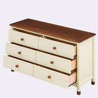 Bianco/Grigio, Crema/Noce, Bianco/Rosa – Comodino a 6 cassetti, Montaggio per 1 persona
