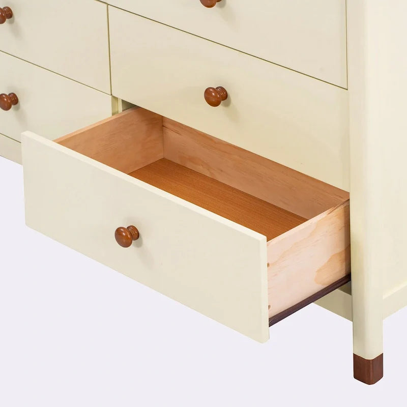 Bianco/Grigio, Crema/Noce, Bianco/Rosa – Comodino a 6 cassetti, Montaggio per 1 persona