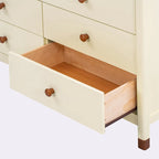 Bianco/Grigio, Crema/Noce, Bianco/Rosa – Comodino a 6 cassetti, Montaggio per 1 persona