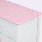 Bianco/Grigio, Crema/Noce, Bianco/Rosa – Comodino a 6 cassetti, Montaggio per 1 persona