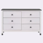 Bianco/Grigio, Crema/Noce, Bianco/Rosa – Comodino a 6 cassetti, Montaggio per 1 persona