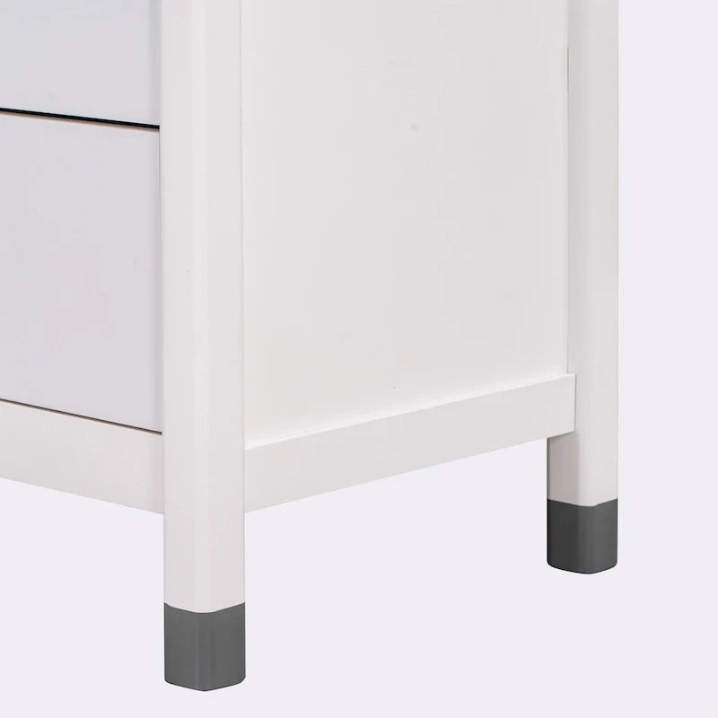 Bianco/Grigio, Crema/Noce, Bianco/Rosa – Comodino a 6 cassetti, Montaggio per 1 persona