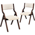 Sedia da pranzo pieghevole beige, altezza standard – Set da 2