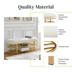Panca contenitore a 1 posto in finto shearling beige