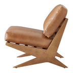 Poltrona di design Mid-Century, cioccolato Borneo / beige Palladiano, seduta singola