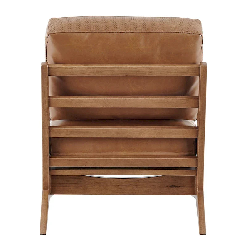 Poltrona di design Mid-Century, cioccolato Borneo / beige Palladiano, seduta singola