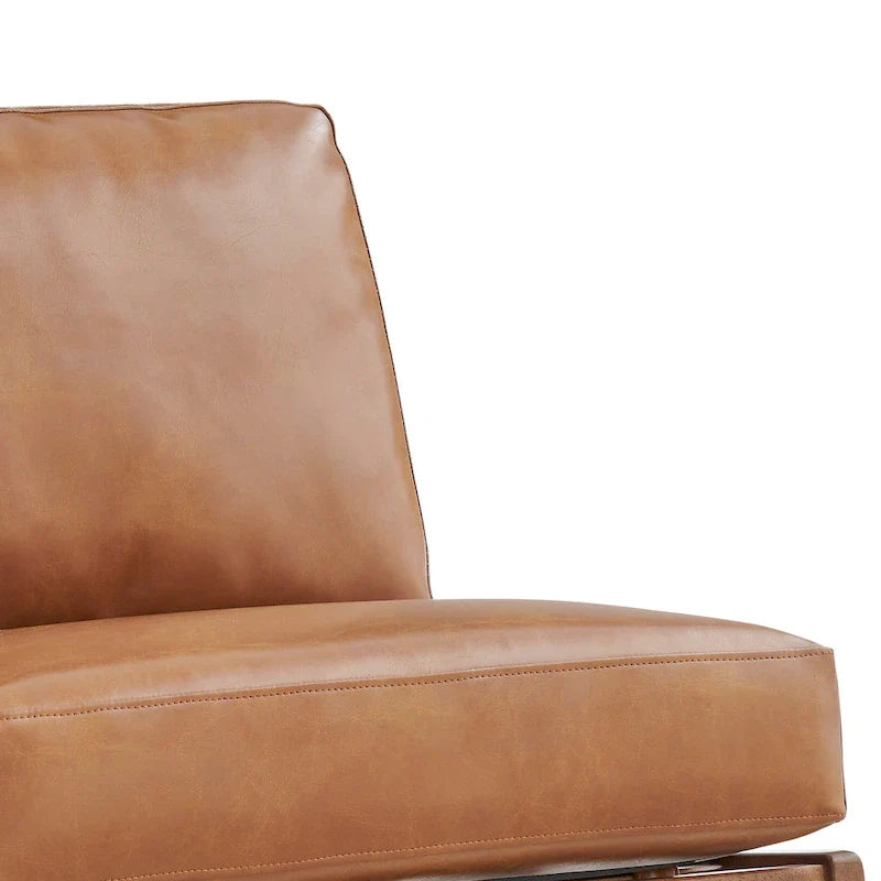 Poltrona di design Mid-Century, cioccolato Borneo / beige Palladiano, seduta singola