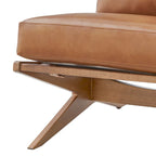 Poltrona di design Mid-Century, cioccolato Borneo / beige Palladiano, seduta singola