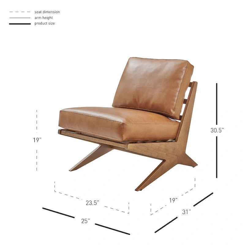 Poltrona di design Mid-Century, cioccolato Borneo / beige Palladiano, seduta singola