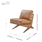 Poltrona di design Mid-Century, cioccolato Borneo / beige Palladiano, seduta singola