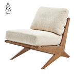 Poltrona di design Mid-Century, cioccolato Borneo / beige Palladiano, seduta singola
