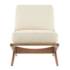 Poltrona di design Mid-Century, cioccolato Borneo / beige Palladiano, seduta singola