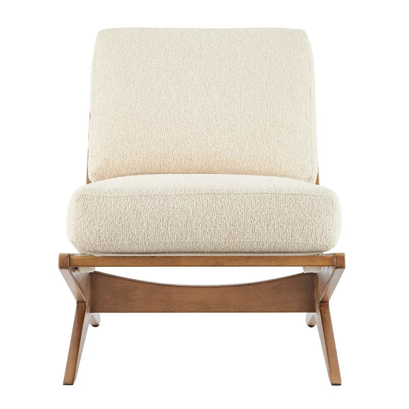 Poltrona di design Mid-Century, cioccolato Borneo / beige Palladiano, seduta singola
