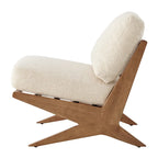 Poltrona di design Mid-Century, cioccolato Borneo / beige Palladiano, seduta singola