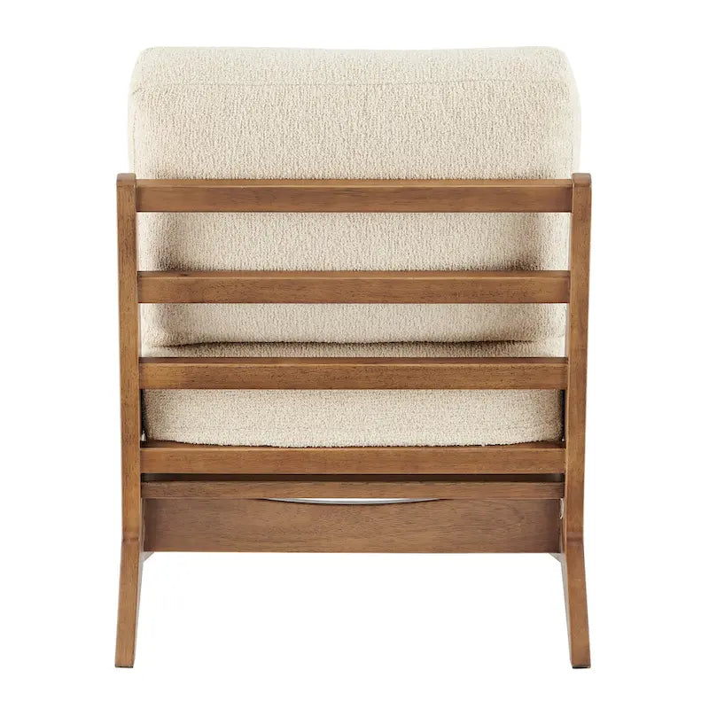 Poltrona di design Mid-Century, cioccolato Borneo / beige Palladiano, seduta singola