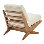 Poltrona di design Mid-Century, cioccolato Borneo / beige Palladiano, seduta singola