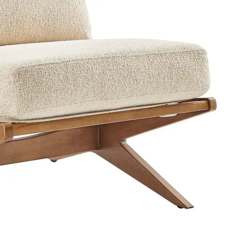 Poltrona di design Mid-Century, cioccolato Borneo / beige Palladiano, seduta singola