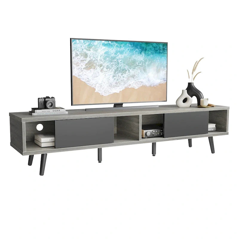 Mobile TV da 70" Stile Mid-Century, Opzioni Multicolore, Adatto a TV fino a 75"