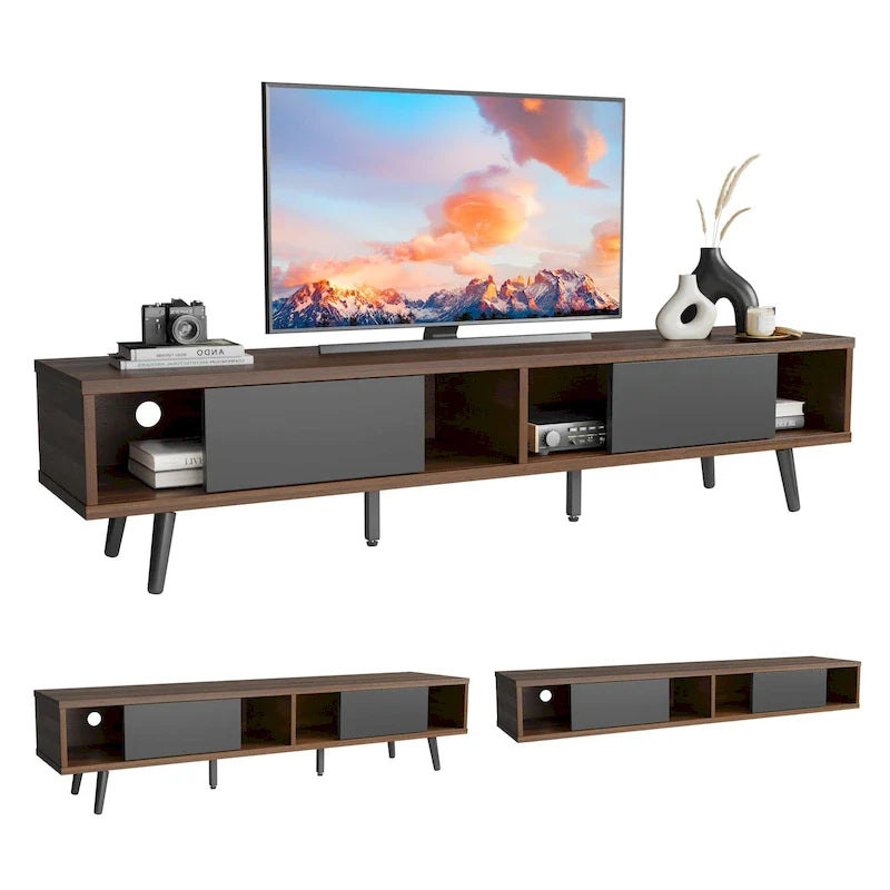 Mobile TV da 70" Stile Mid-Century, Opzioni Multicolore, Adatto a TV fino a 75"