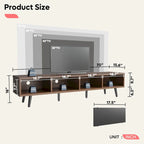 Mobile TV da 70" Stile Mid-Century, Opzioni Multicolore, Adatto a TV fino a 75"