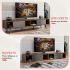 Mobile TV da 70" Stile Mid-Century, Opzioni Multicolore, Adatto a TV fino a 75"