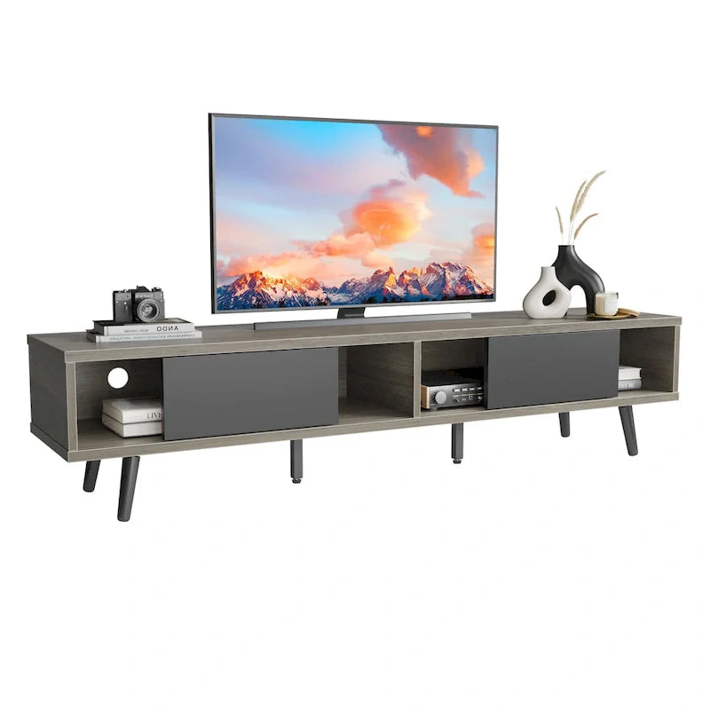 Mobile TV da 70" Stile Mid-Century, Opzioni Multicolore, Adatto a TV fino a 75"