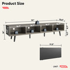 Mobile TV da 70" Stile Mid-Century, Opzioni Multicolore, Adatto a TV fino a 75"