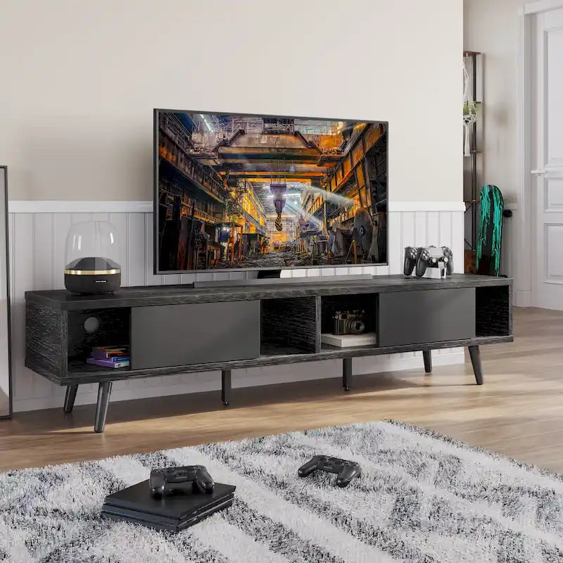 Mobile TV da 70" Stile Mid-Century, Opzioni Multicolore, Adatto a TV fino a 75"