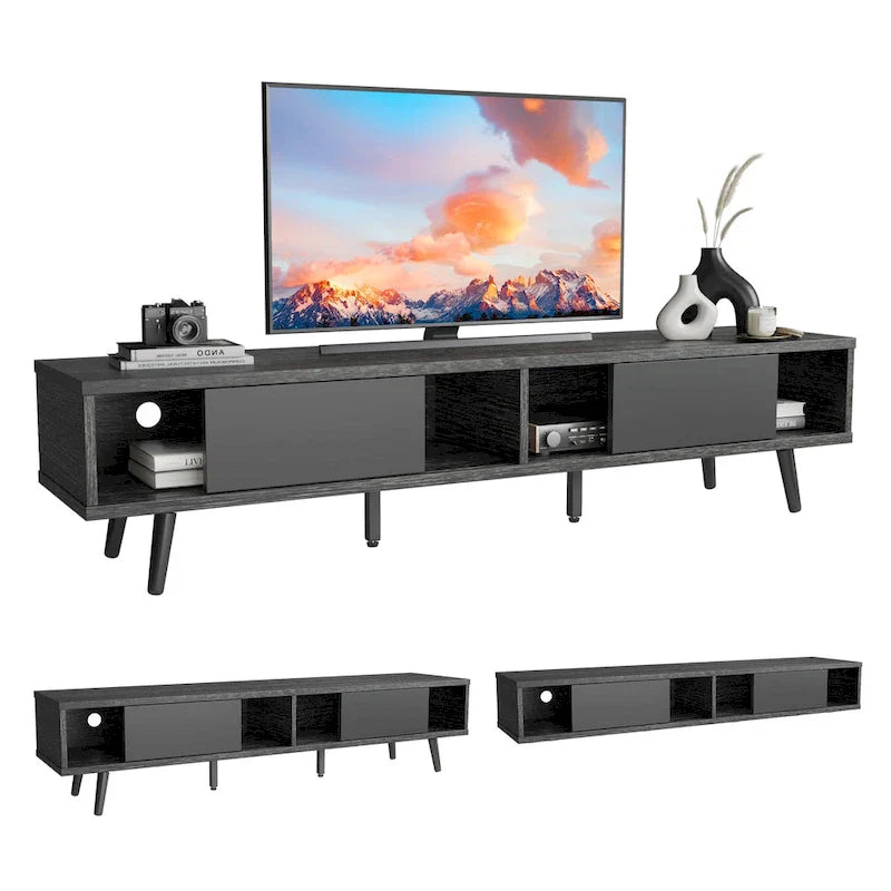 Mobile TV da 70" Stile Mid-Century, Opzioni Multicolore, Adatto a TV fino a 75"