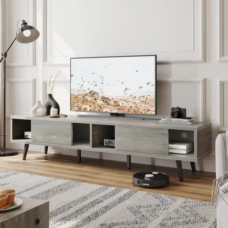 Mobile TV da 70" Stile Mid-Century, Opzioni Multicolore, Adatto a TV fino a 75"