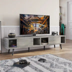 Mobile TV da 70" Stile Mid-Century, Opzioni Multicolore, Adatto a TV fino a 75"