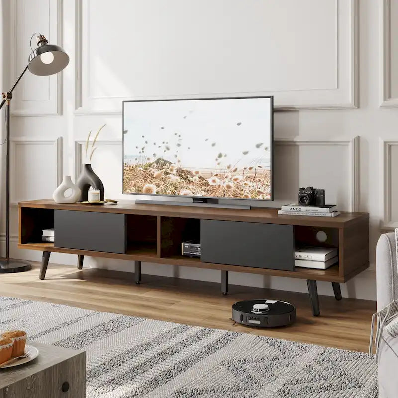 Mobile TV da 70" Stile Mid-Century, Opzioni Multicolore, Adatto a TV fino a 75"