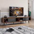 Mobile TV da 70" Stile Mid-Century, Opzioni Multicolore, Adatto a TV fino a 75"