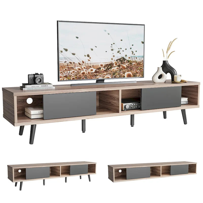 Mobile TV da 70" Stile Mid-Century, Opzioni Multicolore, Adatto a TV fino a 75"