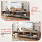 Mobile TV da 70" Stile Mid-Century, Opzioni Multicolore, Adatto a TV fino a 75"