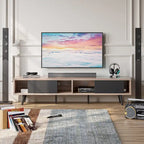 Mobile TV da 70" Stile Mid-Century, Opzioni Multicolore, Adatto a TV fino a 75"