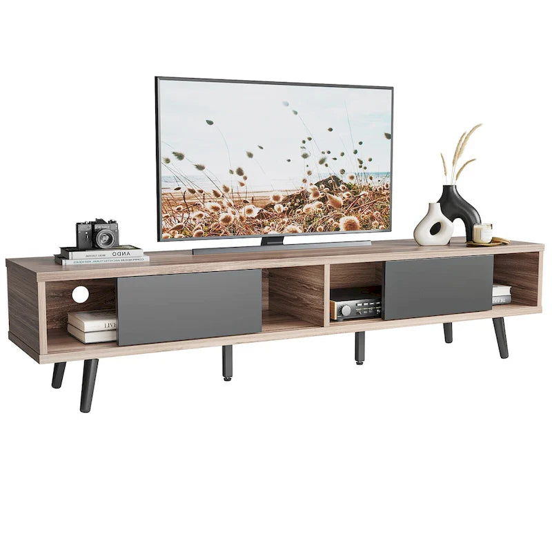 Mobile TV da 70" Stile Mid-Century, Opzioni Multicolore, Adatto a TV fino a 75"