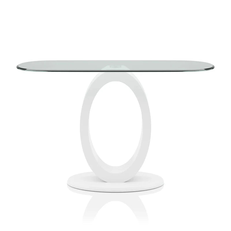Tavolino da divano nero/bianco lucido con base a forma di O