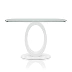 Tavolino da divano nero/bianco lucido con base a forma di O
