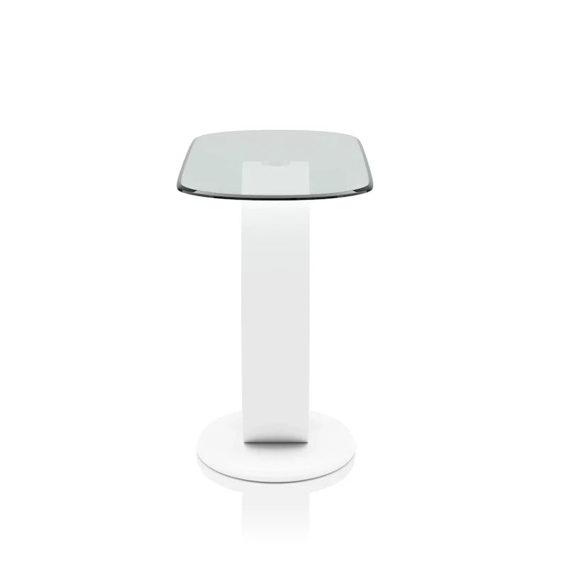 Tavolino da divano nero/bianco lucido con base a forma di O