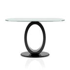 Tavolino da divano nero/bianco lucido con base a forma di O