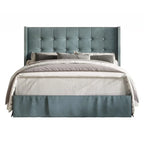 Letto a piattaforma imbottito in velluto beige/blu/grigio argento/nero, 1 persona, da una piazza a king size