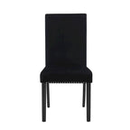 Sedia da pranzo in velluto grigio/nero/blu, con borchie, set da 2