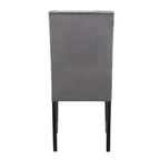 Sedia da pranzo in velluto grigio/nero/blu, con borchie, set da 2