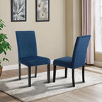Sedia da pranzo in velluto grigio/nero/blu, con borchie, set da 2