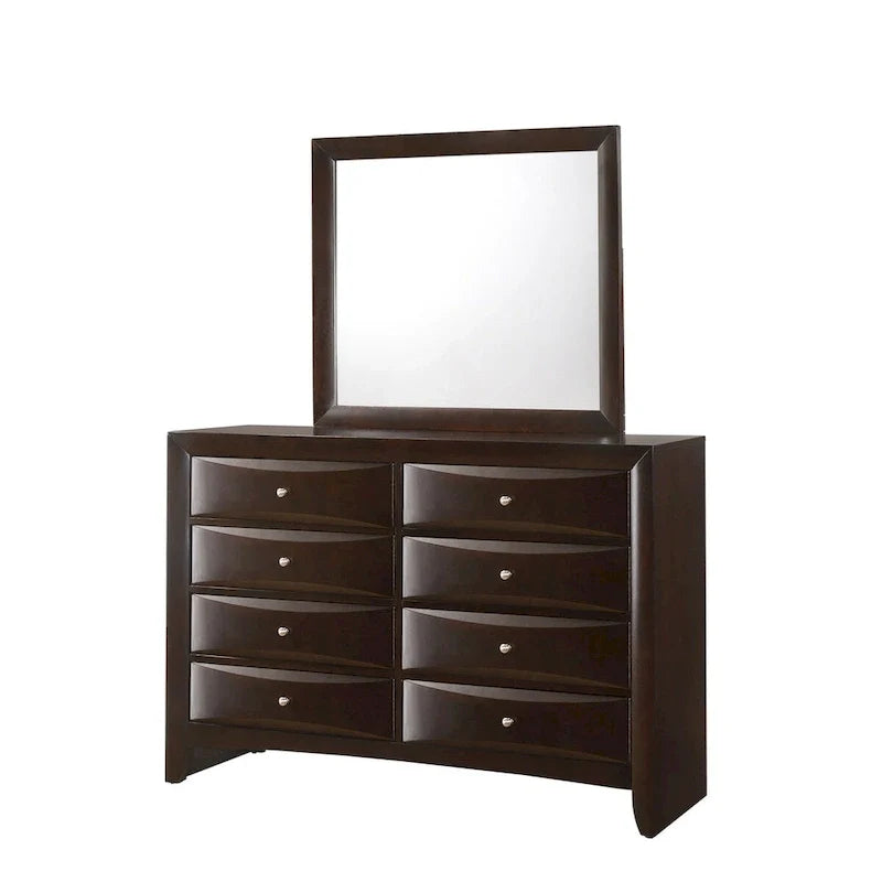 Testiera a libreria con base a piattaforma con contenitore Dark Cherry – King/Queen