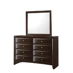 Testiera a libreria con base a piattaforma con contenitore Dark Cherry – King/Queen