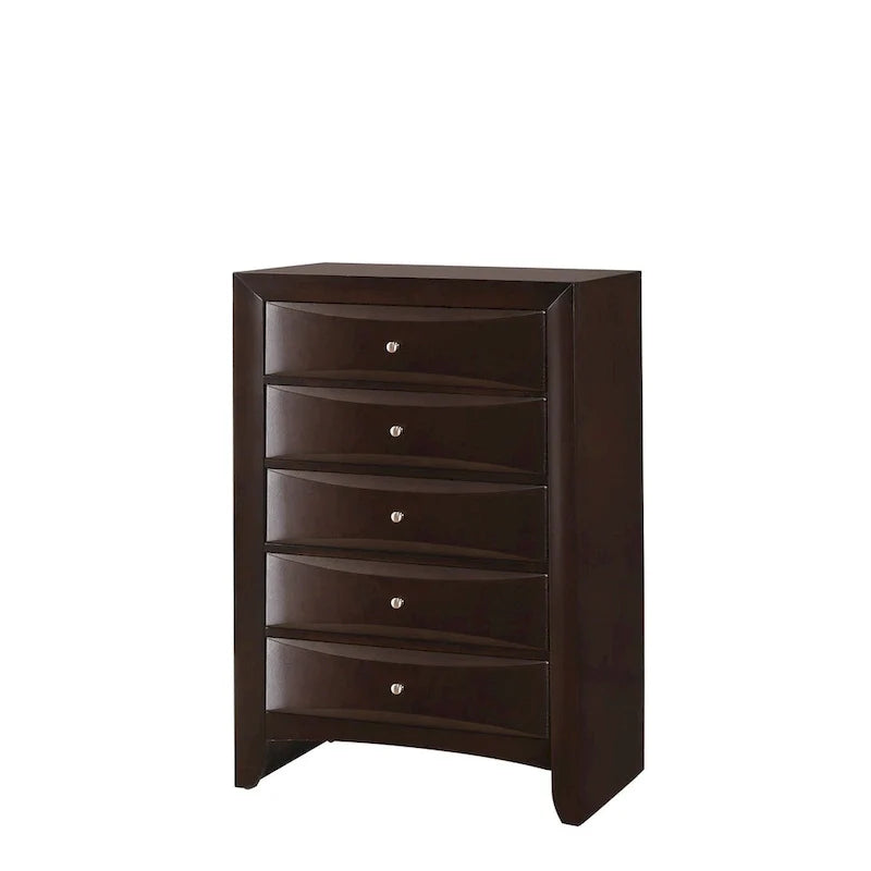 Testiera a libreria con base a piattaforma con contenitore Dark Cherry – King/Queen