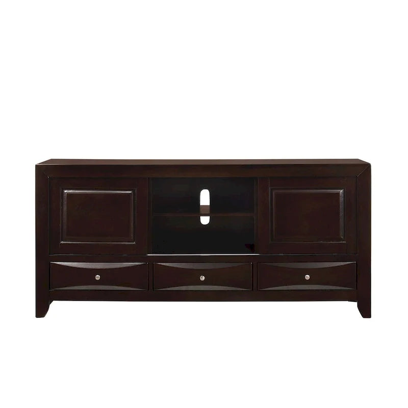 Testiera a libreria con base a piattaforma con contenitore Dark Cherry – King/Queen