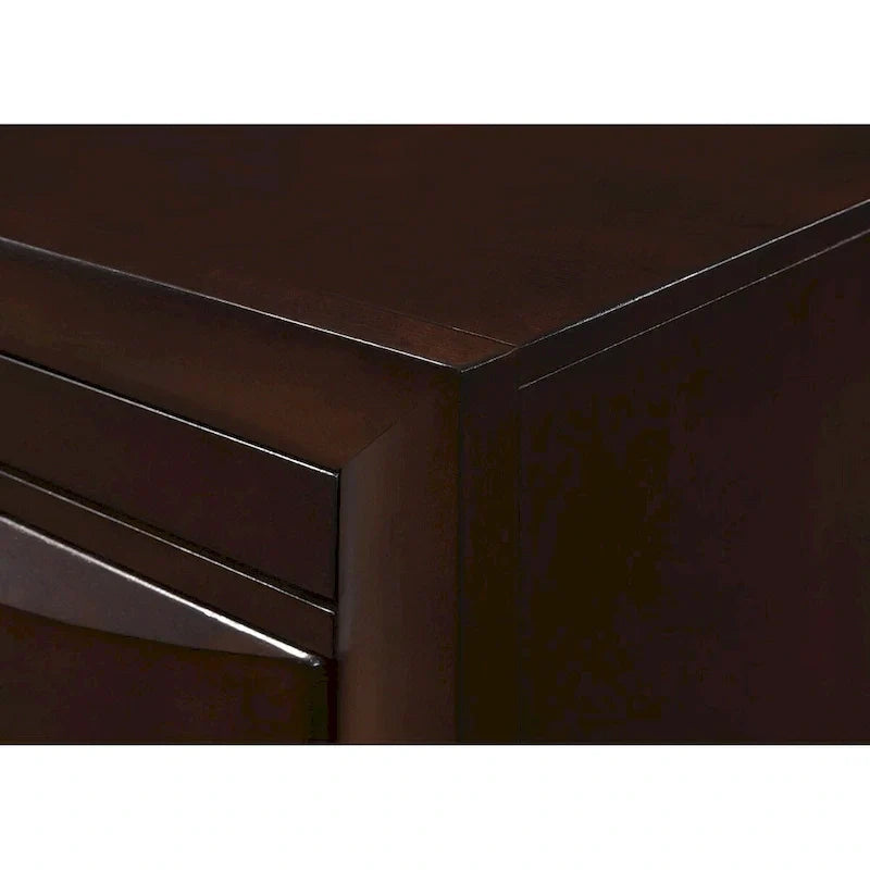 Testiera a libreria con base a piattaforma con contenitore Dark Cherry – King/Queen